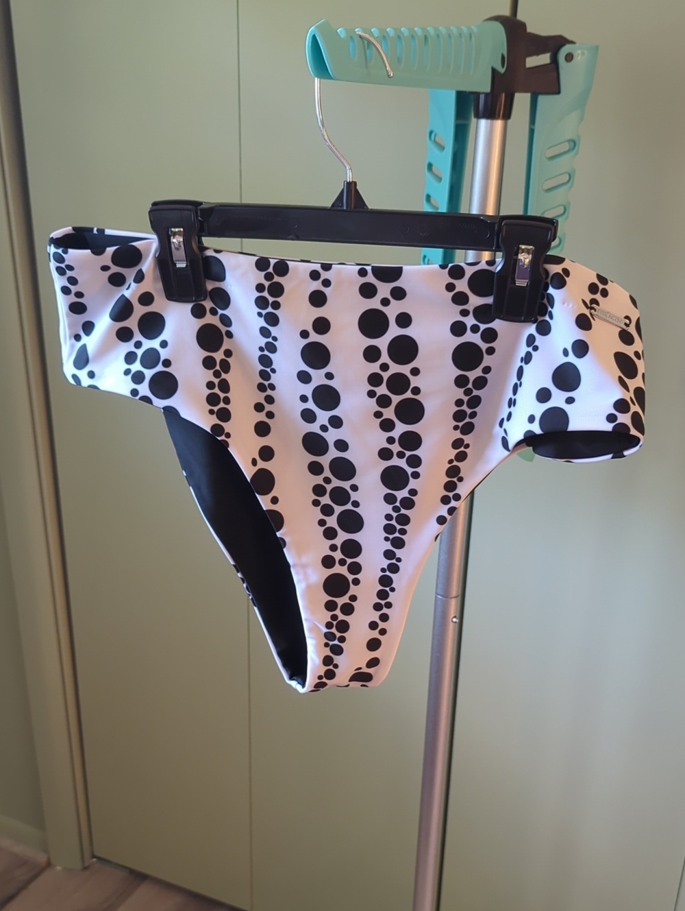 ZYIA Black & White Polka Dot Swim Bottom